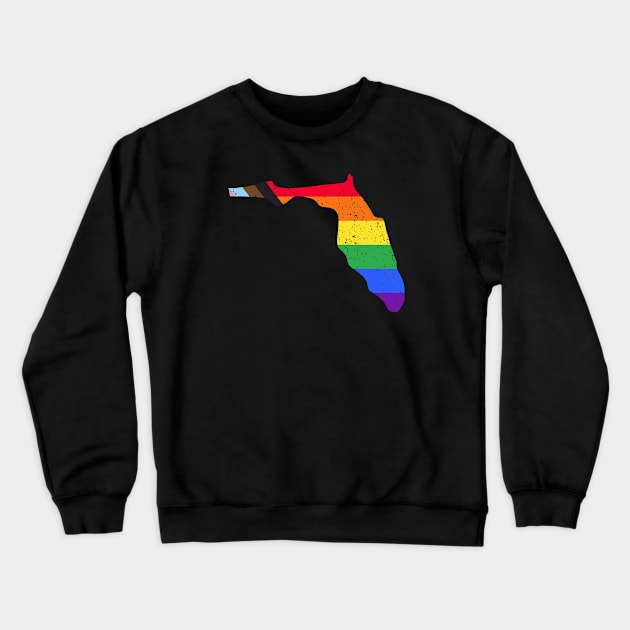 Florida State Pride: Embrace Progress with the Progress Pride Flag Design Crewneck Sweatshirt by PositiveMindTee